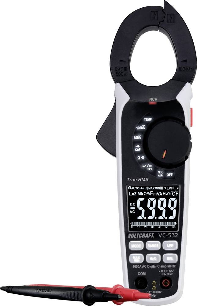 VOLTCRAFT VC-532 Stromzange digital CAT III 600V Anzeige (Counts):