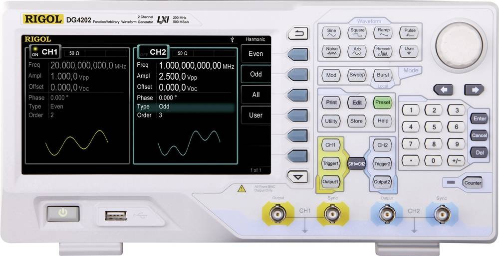 Rigol DG4202 Funktionsgenerator netzbetrieben 0.000001Hz - 200MHz 2-