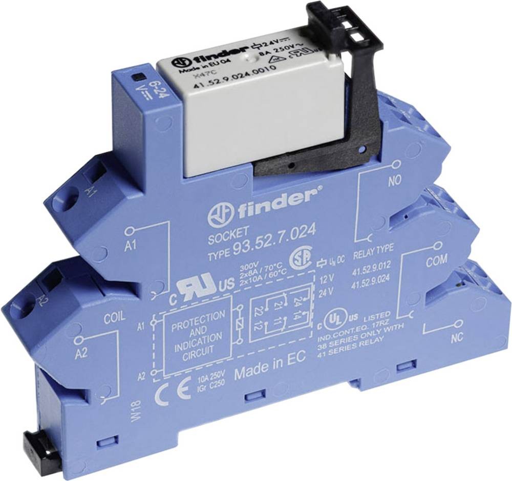 Finder 38.62.0.024.0060 Koppelrelais 24 V/DC, 24 V/AC 8 A 2 Wechsler