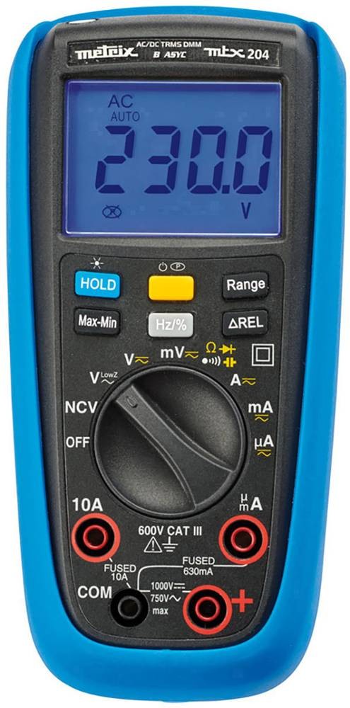 Metrix MTX 204 Hand-Multimeter digital Grafik-Display CAT III 600V