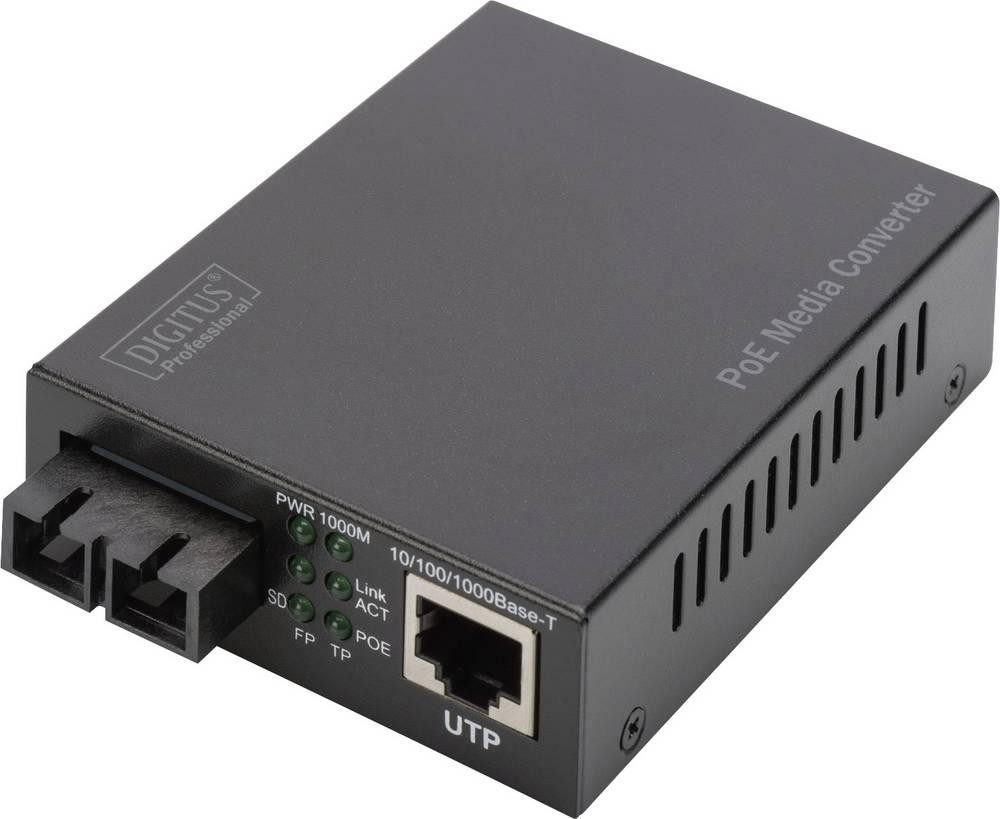 Digitus Gigabit PoE media converter, RJ45 / SC, MM, PSE - Digitus