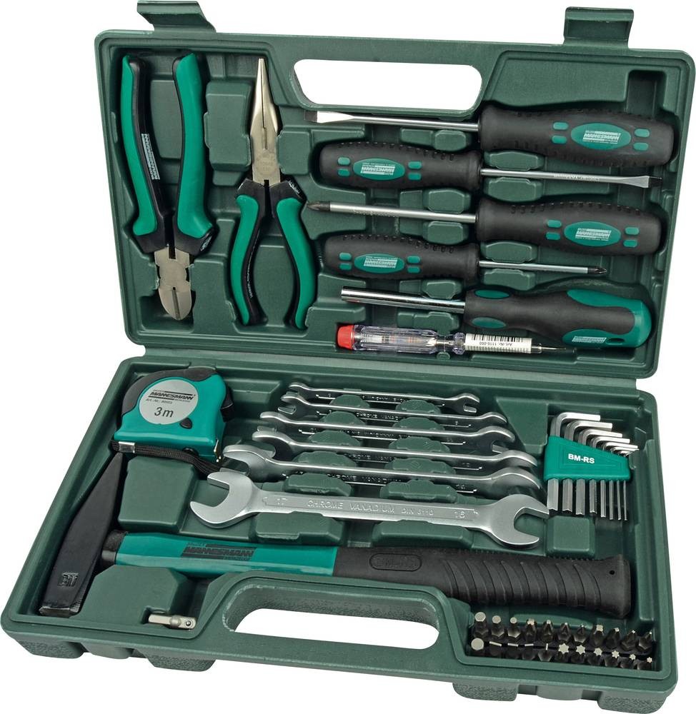 Brüder Mannesmann M29032 Heimwerker Werkzeugsuitcase bestückt (L x