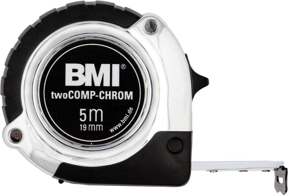 Taschenrollbandmaß chrom L.5m B.19mm mm/mm EG II Ku.Automatic BMI