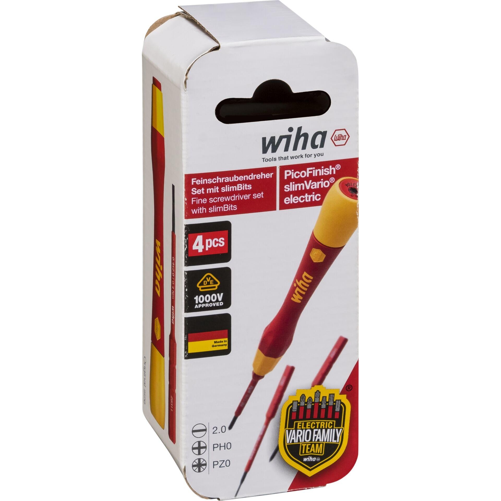 Wiha VDE Schraubendreher-Set 4teilig Schlitz, Kreuzschlitz Phillips,