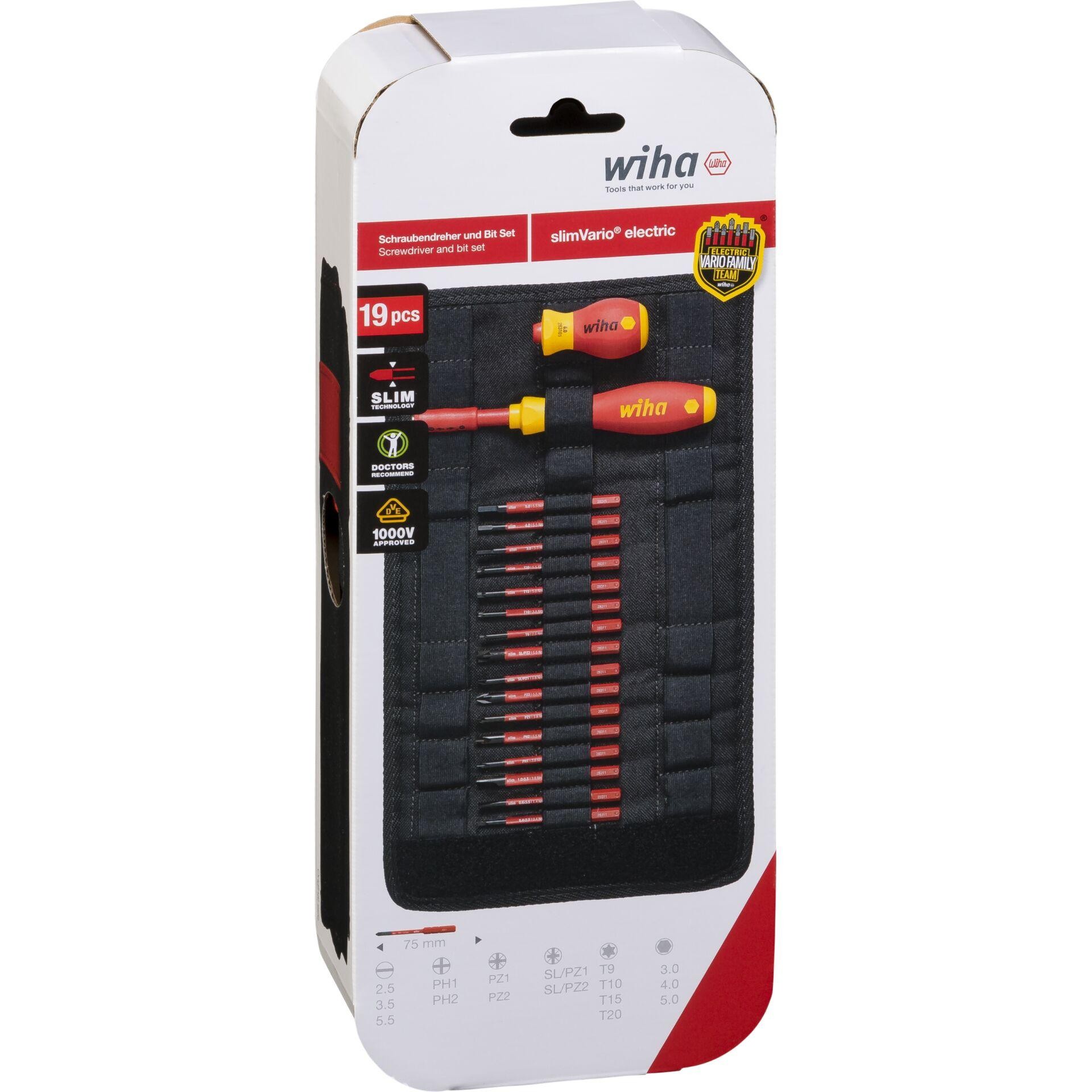 Schraubendrehremplacement SlimVario 18-tlg.m.Wechselkl.VDE isol.