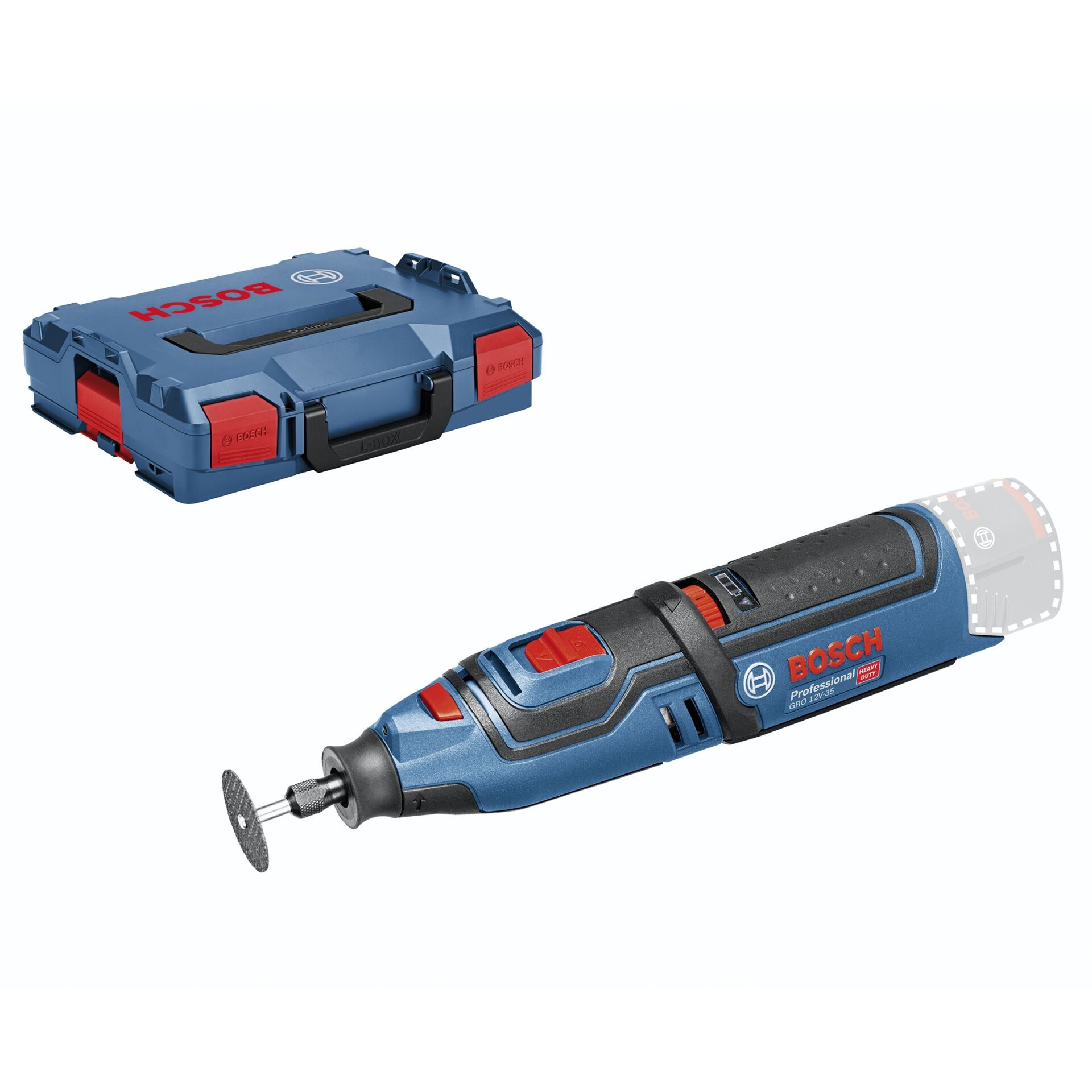 Bosch GRO 12V-35 Nero, Blu 35000 OPM - Bosch GRO 12V-35, Tagliare,