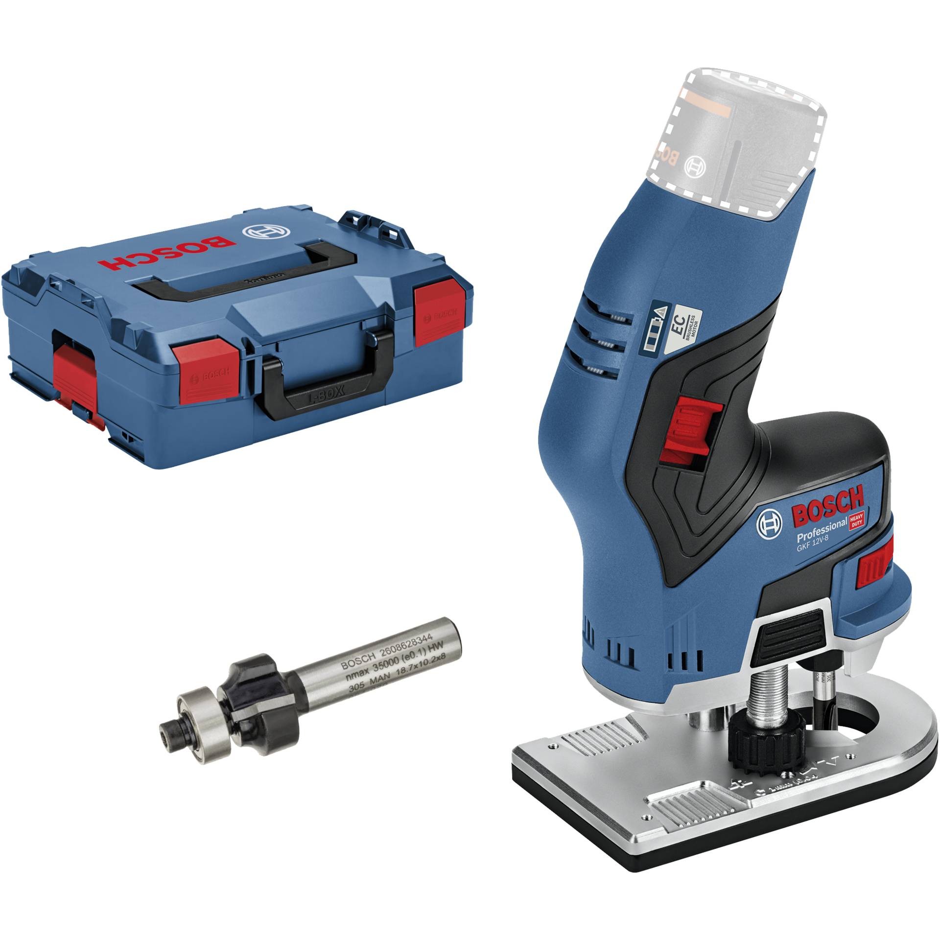 Bosch GKF 12V-8 Professional Meuleuse droite 1300 tr/min Noir, Bleu,