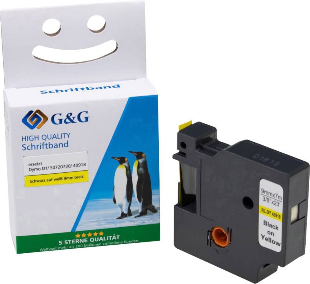 G&G 15567 label-making tape Black on yellow D1 - G&G 15567, Black on
