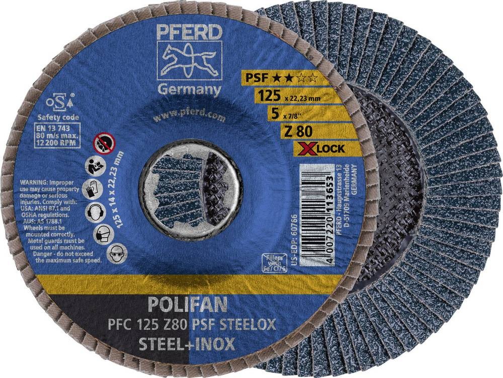 Fächerscheibe X-LOCK PSF Z STEELOX D.125mm K.80 kon.INOX ZK Z PFERD