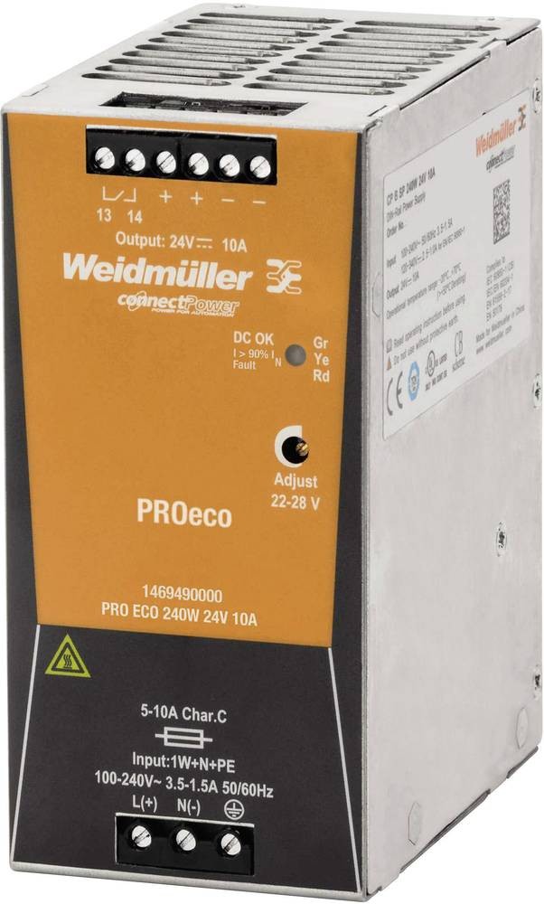Weidmüller 1469490000 Hutschienen-Netzteil (DIN-Rail) 24 V/DC 10 A
