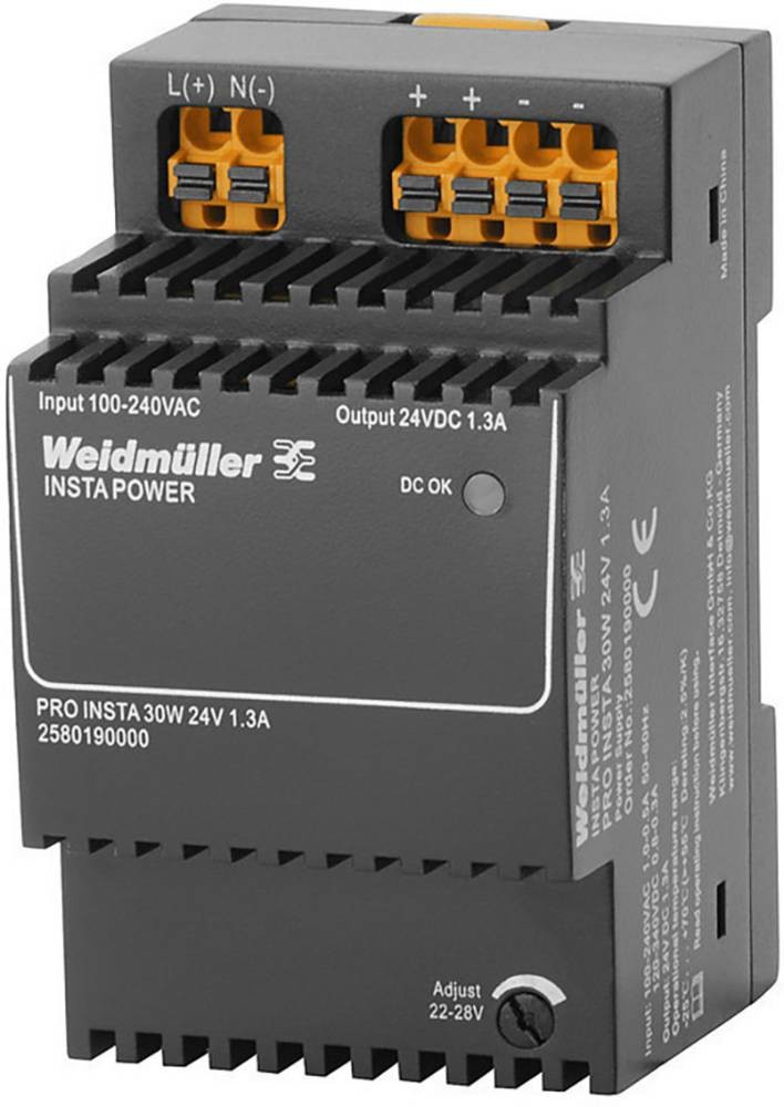 Weidmüller 2580190000 Schaltnetzgerät 24 V/DC 1.3A 30W Inhalt 1 pc(