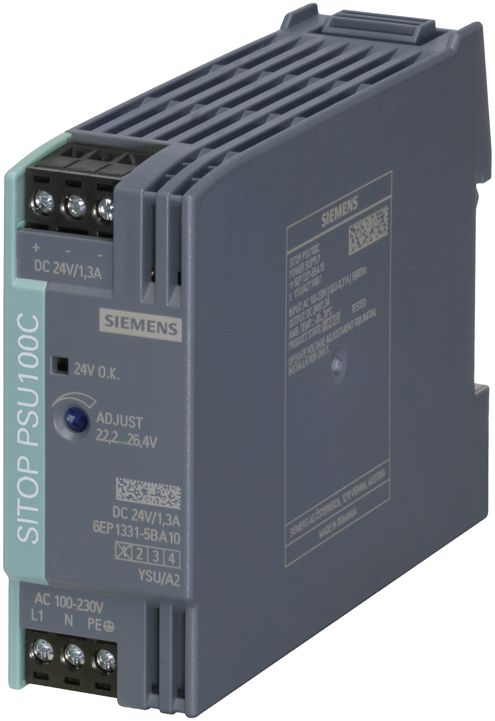 Siemens SITOP PSU100C/1ACDC/24VDC/1.3A - Siemens SITOP PSU100C/1ACDC/