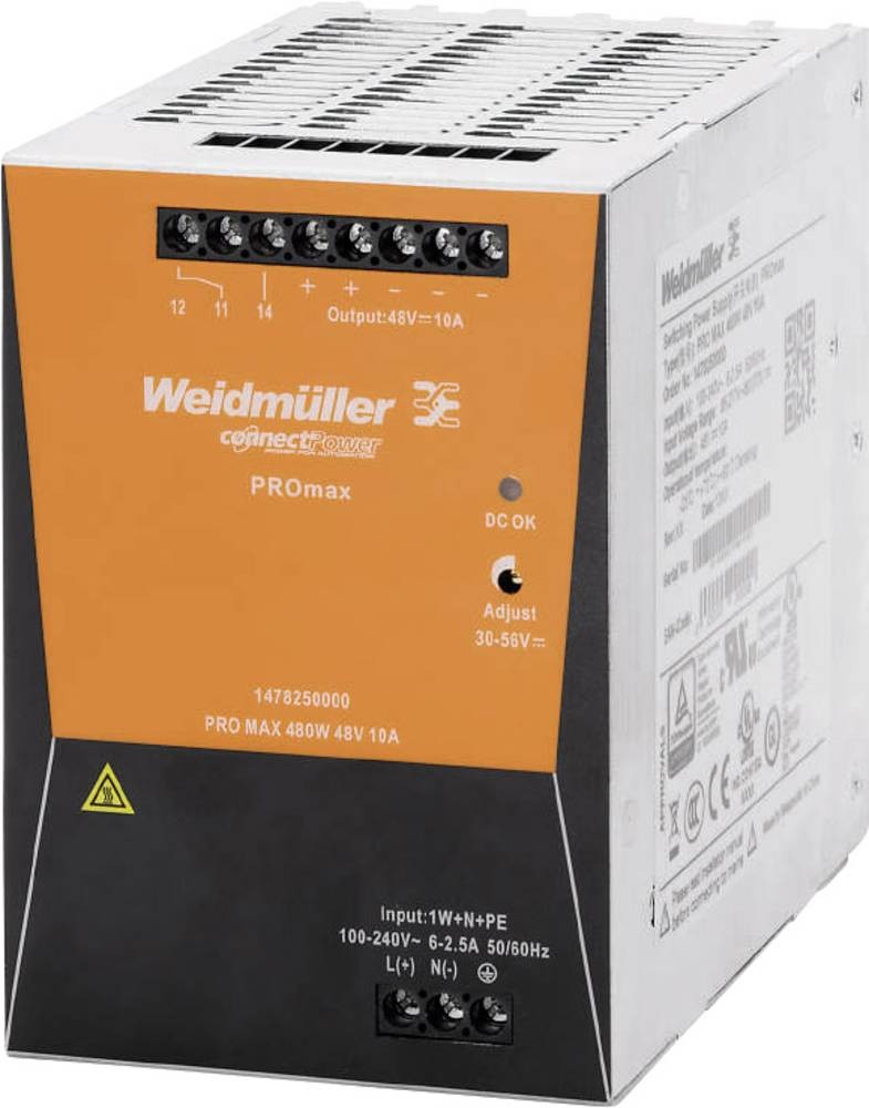 Weidmüller 1478250000 Hutschienen-home charger (DIN-Rail) 48 V/DC