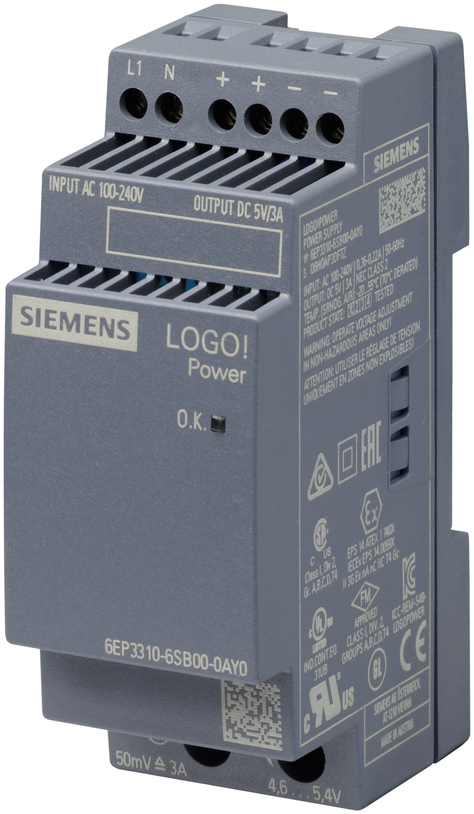 Siemens LOGO!Power/1AC/5VDC/3A - Siemens LOGO!Power/1AC/5VDC/3A,