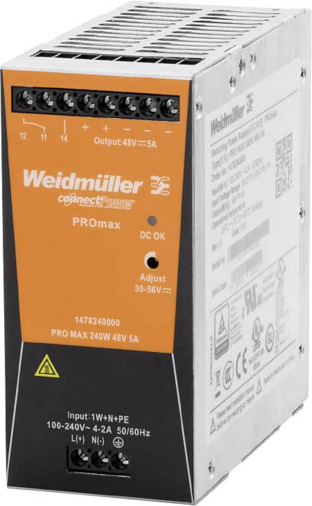 Weidmüller 1478240000 Hutschienen-Netzteil (DIN-Rail) 48 V/DC 5A
