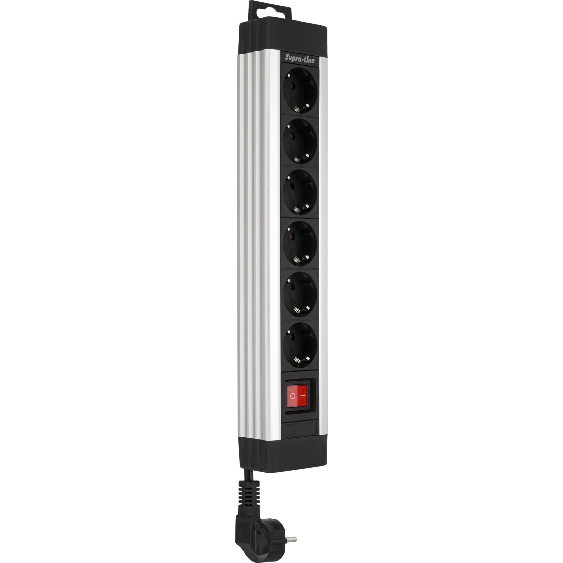 REV presa multipla 6-fach 2,4m Supraline m. Schalter argento