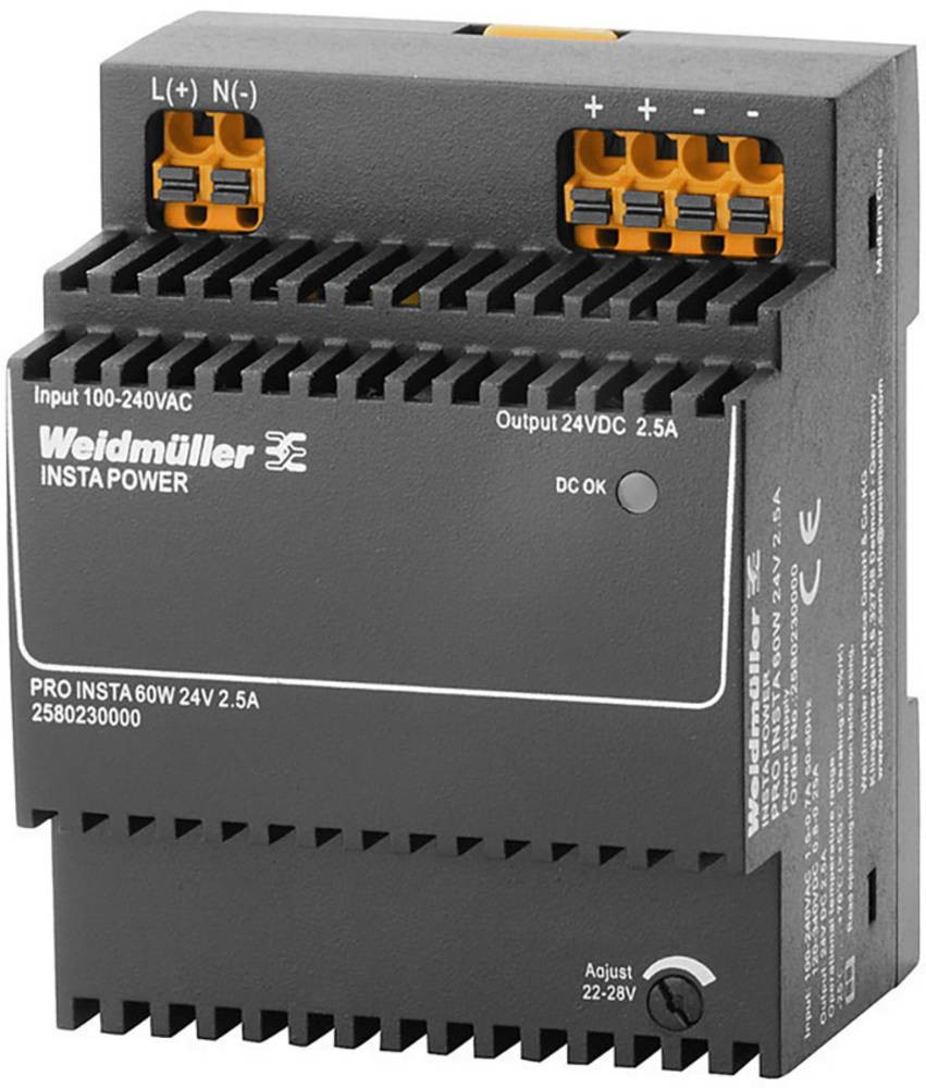 Weidmüller 2580230000 Schaltnetzgerät 24 V/DC 2.5A 60W Inhalt 1 pc(