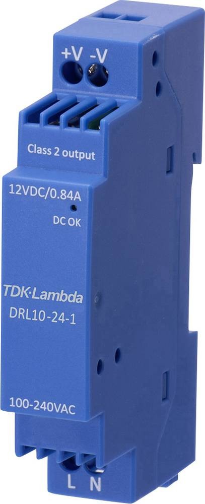 TDK-Lambda DRL-10 Switched Mode DIN Rail Power Supply, 85 - 264V ac