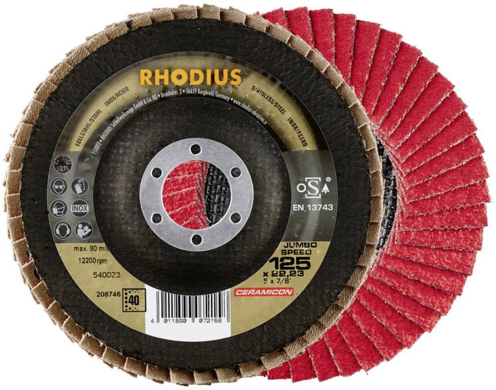 Rhodius 208744 JUMBO SPEED Fächerschleifscheibe Durchmesser 115mm
