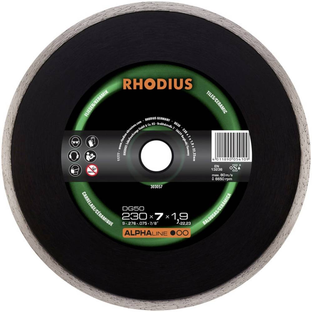 Rhodius 303054 DG50 Diamanttrennscheibe Durchmesser 125mm Bohrungs-Ø