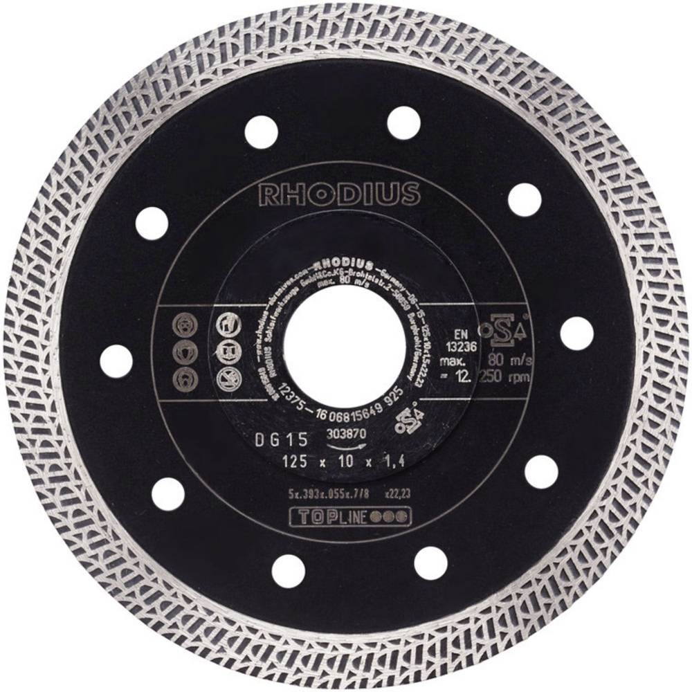 Rhodius 303870 DG15 Diamanttrennscheibe Durchmesser 125mm Bohrungs-Ø