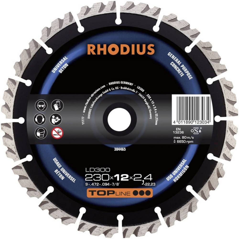 Rhodius 304462 LD300 Diamanttrennscheibe Durchmesser 125mm Bohrungs-Ø