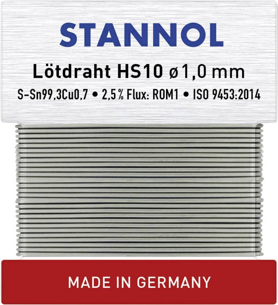 Stannol HS10 Lötzinn, bleifrei bleifrei Sn99,3Cu0,7 ROM1 30g 1mm