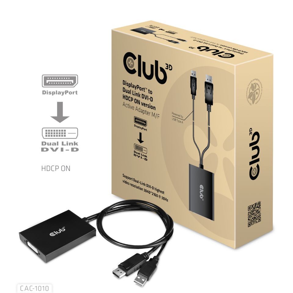 club3D CAC-1010 DisplayPort Adapter [1x DisplayPort Stecker, USB 2.0