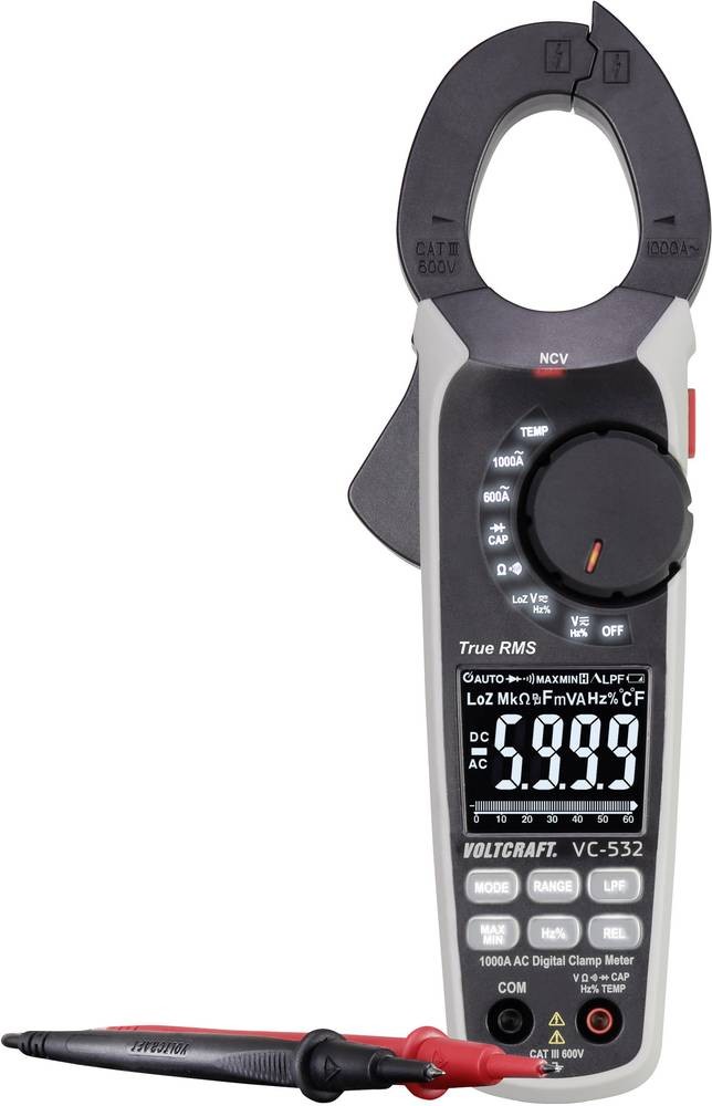 VOLTCRAFT VC-532 Stromzange kalibriert (ISO) digital CAT III 600V
