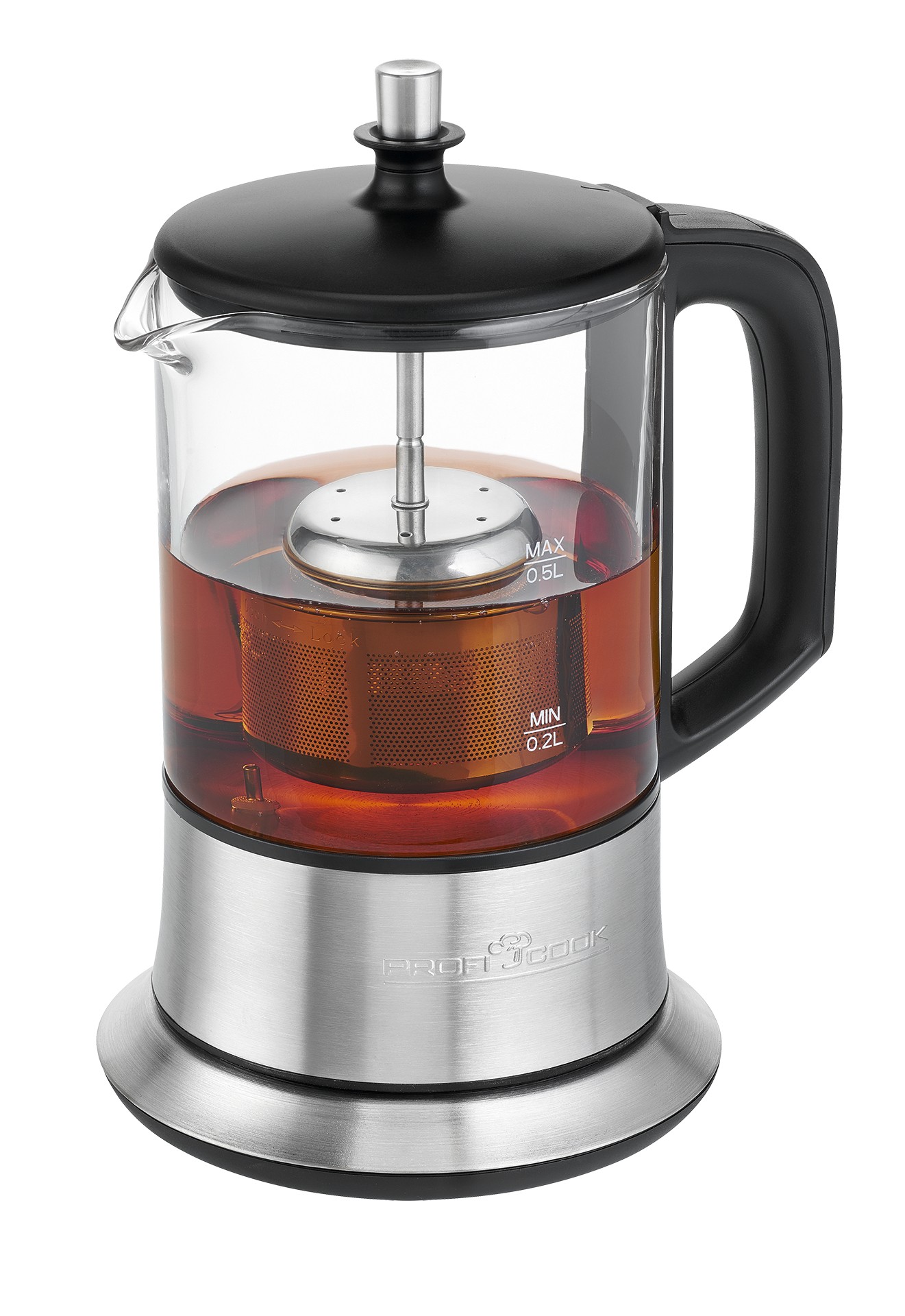ProfiCook 501165 tea maker 0.5 L 1100 W Black, Stainless steel -