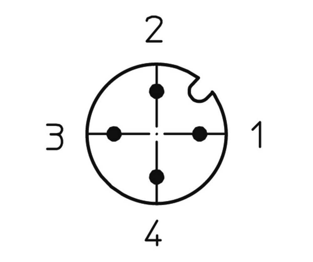 Lutronic 1237 Sensor-/Aktor-Einbausteckverbinder M12 Stecker, Einbau