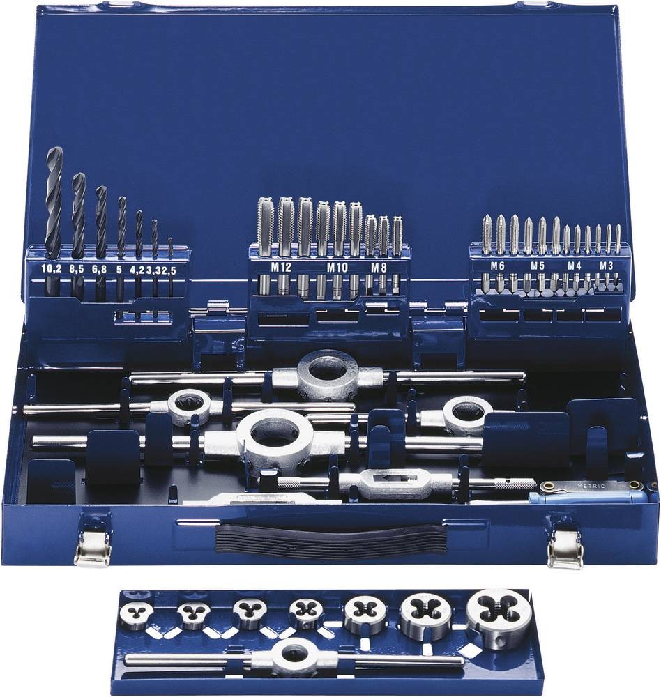 Eventus by Exact 10721 Gewindeschneidsatz 49teilig HSS metrisch M3,