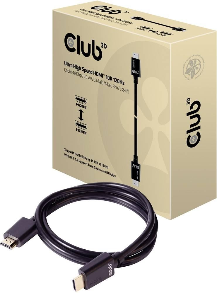 CLUB3D Ultra High Speed HDMI 4K120Hz, 8K60Hz Cable 48Gbps M/M 3 m/ 9.