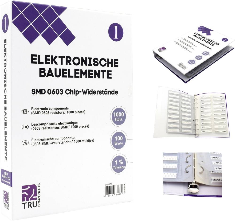 TRU COMPONENTS TC-6869408 TC-6869408 Sortiments-Album SMD 0603 0.1W 1%