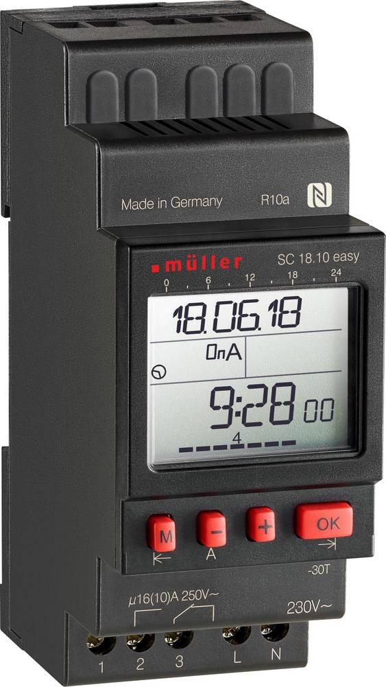 Müller SC 18.10 easy 12V ACDC Hutschienen-Zeitschaltuhr digital 12 V/