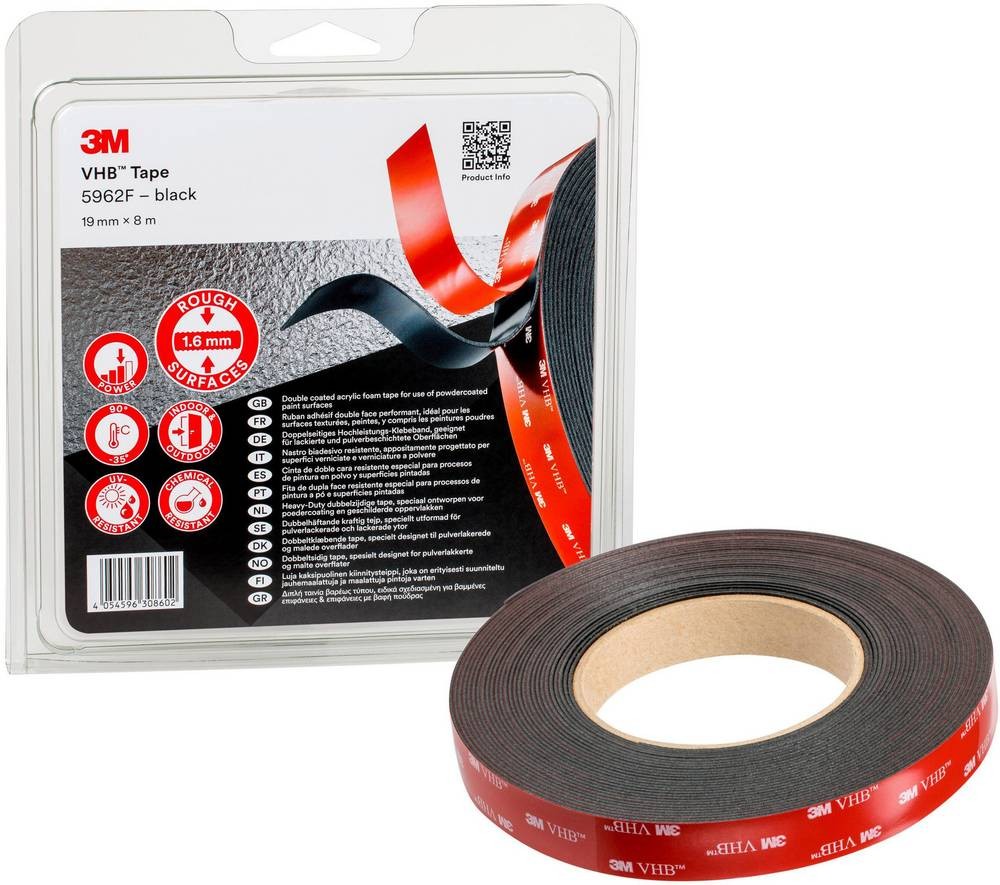 3M 5962F/IPS Klebeband black (L x B) 8m x 19mm 1 pc(s)
