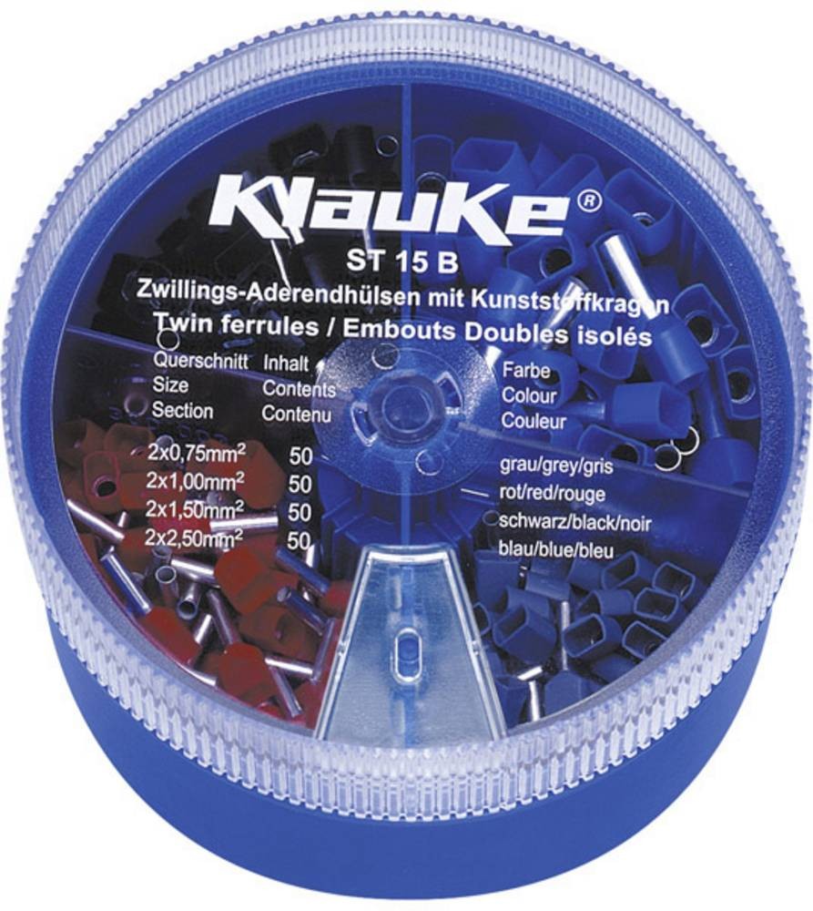Klauke ST15B Zwillings-Aderendhülsen-Sortiment 0.75 mm², 1 mm², 1.