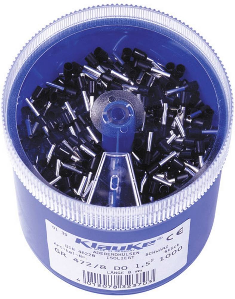 Klauke GR4728DO Aderendhülsen-Sortiment 1.5mm² Teilisoliert Schwarz