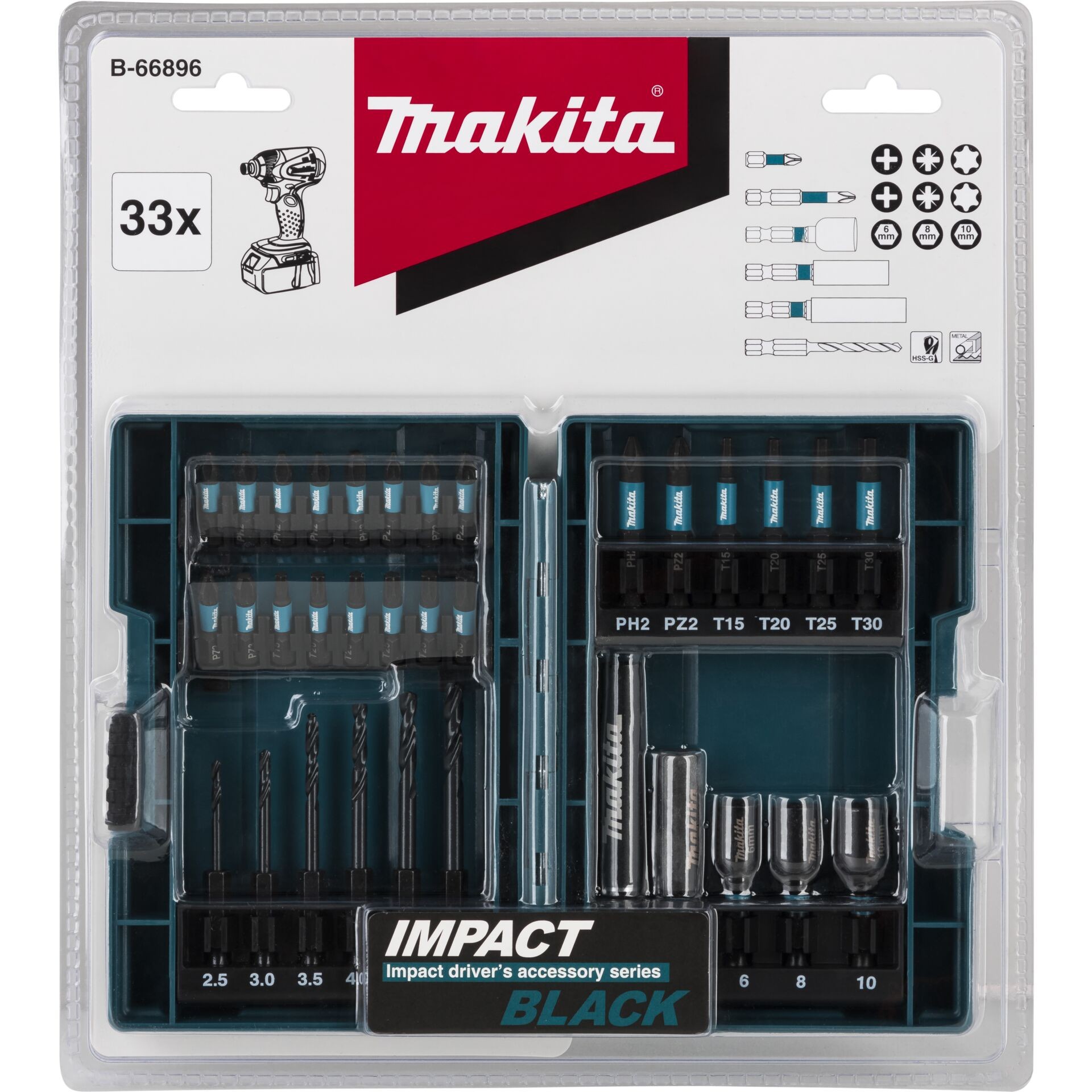 Makita Impact Black - Schraubendreher- y Bohreinsatzset