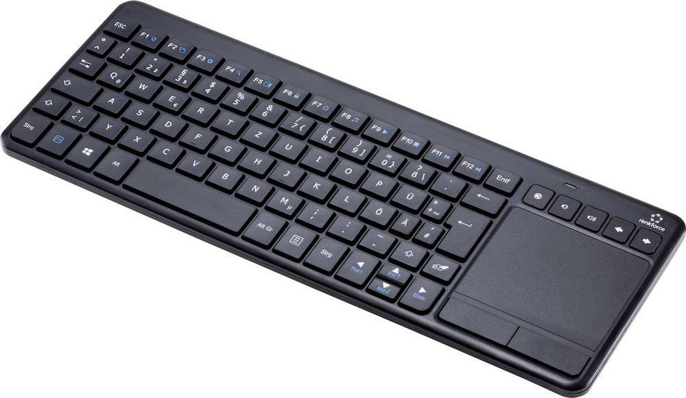 Renkforce MT-1006 Funk Tastatur, Touchpad Deutsch, QWERTZ Schwarz