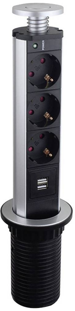 LEDmaxx TSD001 Steckdosenturm 3fach aluminio, negro 1 pieza