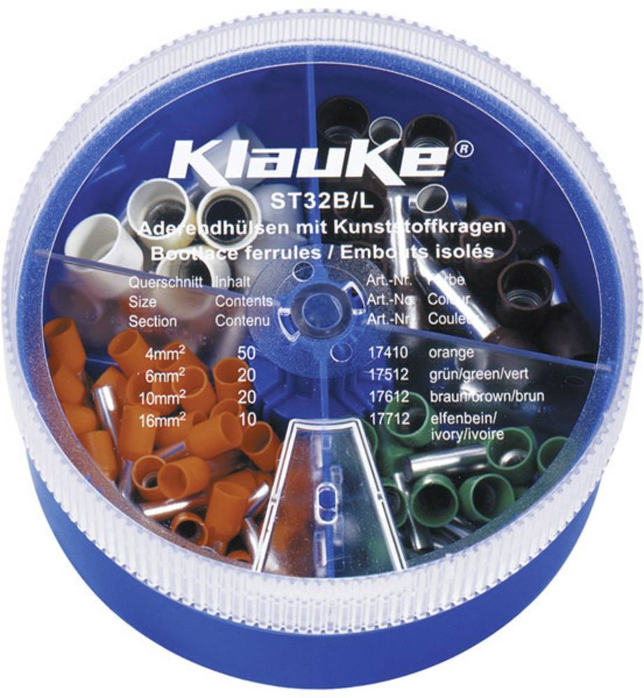 Klauke ST32B Aderendhülsen-Sortiment 4 mm², 6 mm², 10 mm², 16mm²