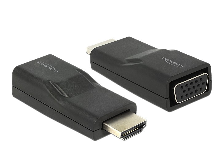 DeLOCK HDMI/VGA Black - DeLOCK HDMI/VGA, HDMI, VGA, Black