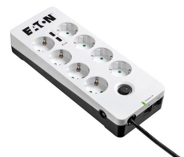 Eaton power strip 8fach with RJ-11 Telefonplug and USB-conections 1.