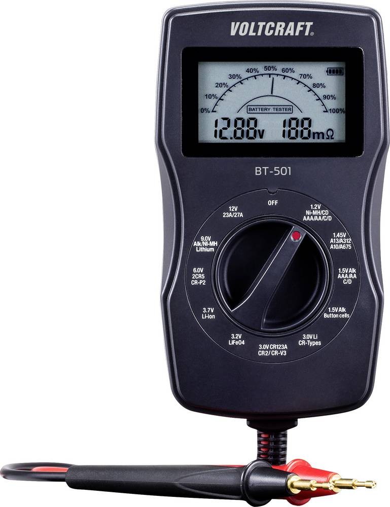 VOLTCRAFT Batterietester BT-501 Messbereich (Batterietester) 1,2 V, 1,