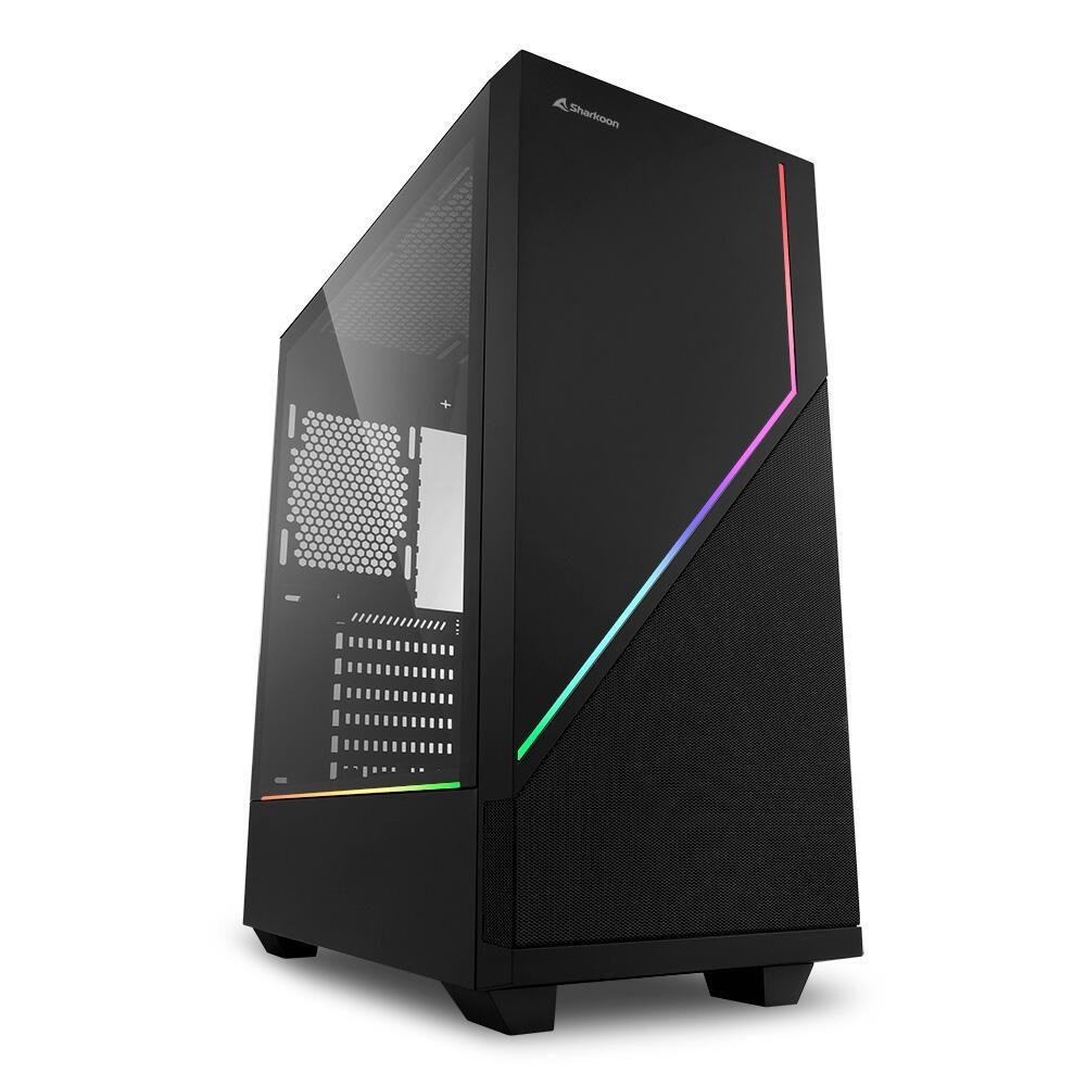 Sharkoon RGB FLOW Midi Tower Black - Sharkoon RGB FLOW, Midi Tower,