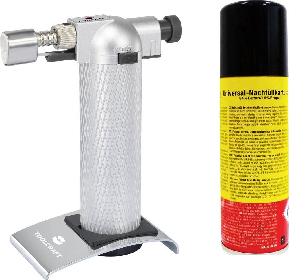 TOOLCRAFT 2183258 Gasbrenner Flambierbrenner con Gaskartusche 1300°C
