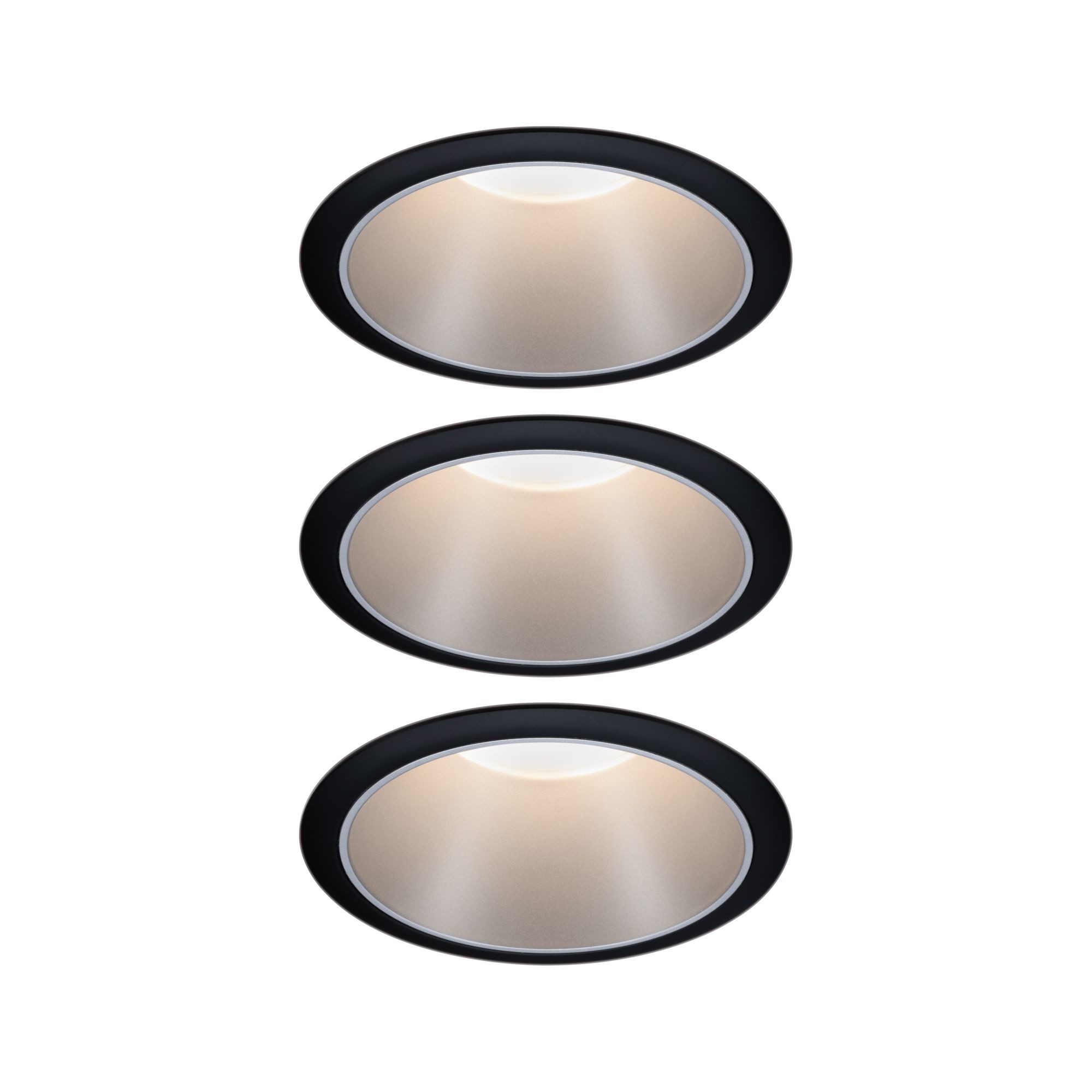 Paulmann 93408 Cole Coin Einbauleuchte 3er Set LED 18W black, silver