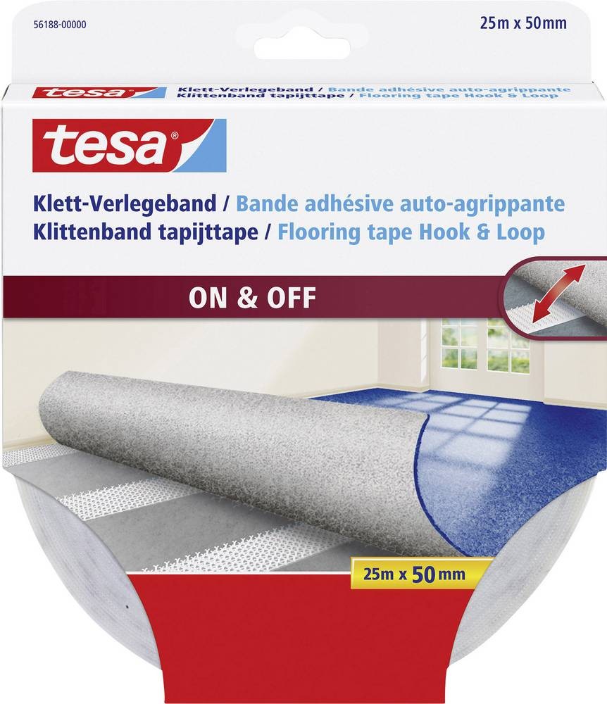 tesa Klett-Verlegeband to Aufkleben (L x B) 25 m x 50 mm white 1 St.