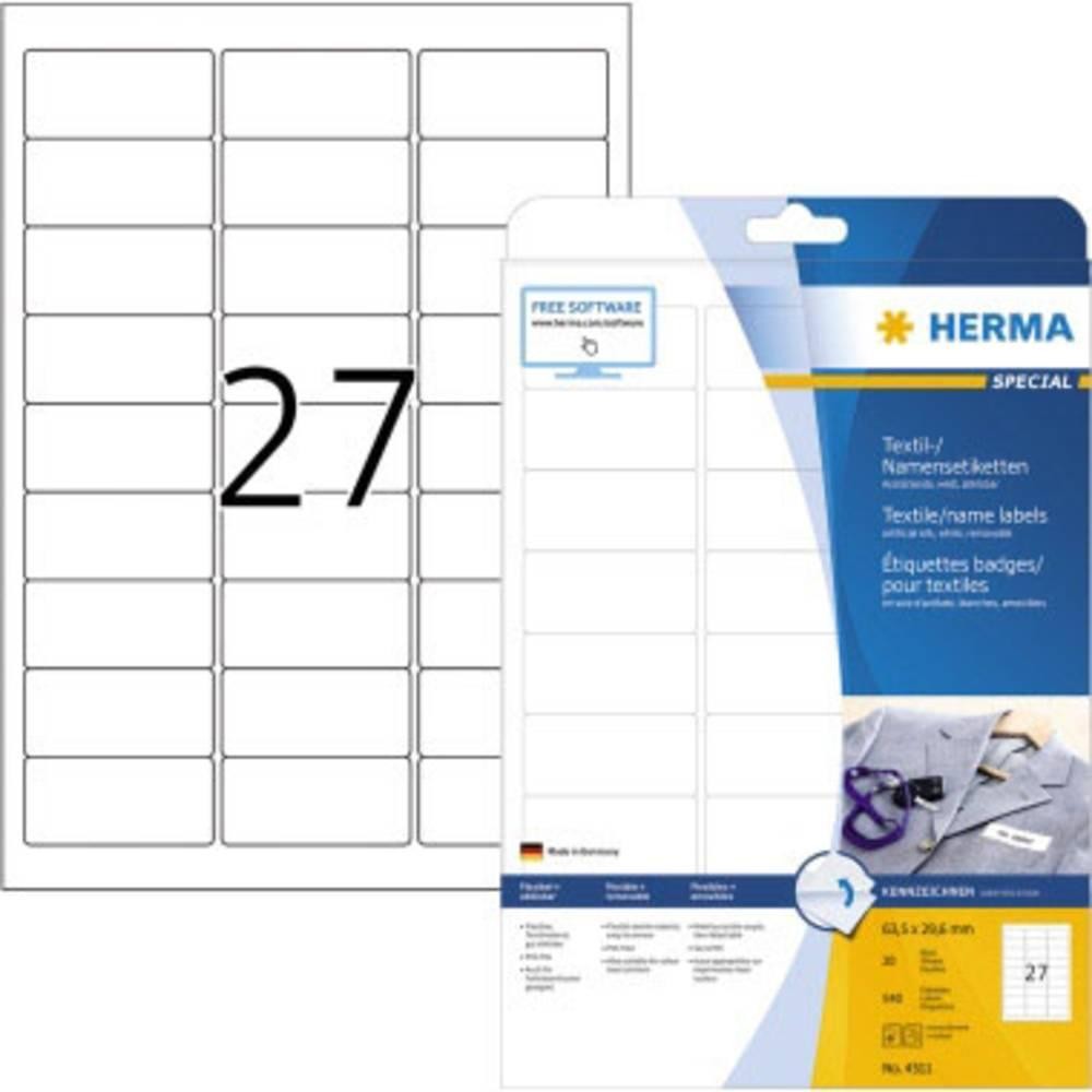 Herma 4511 Namens-Etiketten 63.5 x 29.6mm Acetatseide Weiß 540 St.